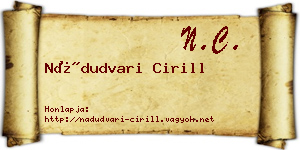 Nádudvari Cirill névjegykártya